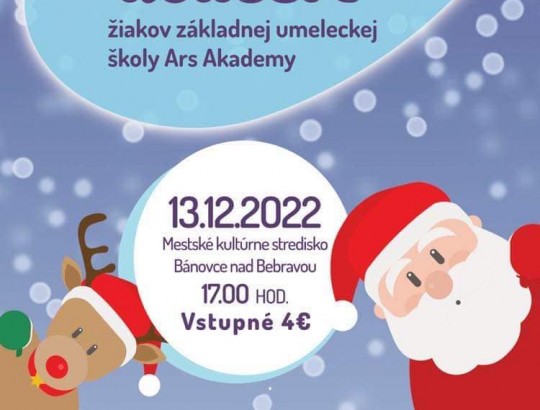 Vianočný koncert Súkromnej ZUŠ Ars Akademy v Bánovciach nad Bebravou